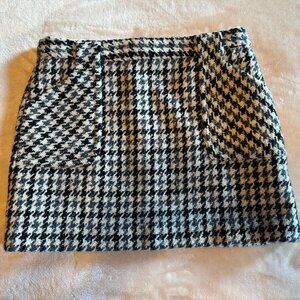 J. Crew Wool Houndstooth Mini Skirt Size 6 NWOT